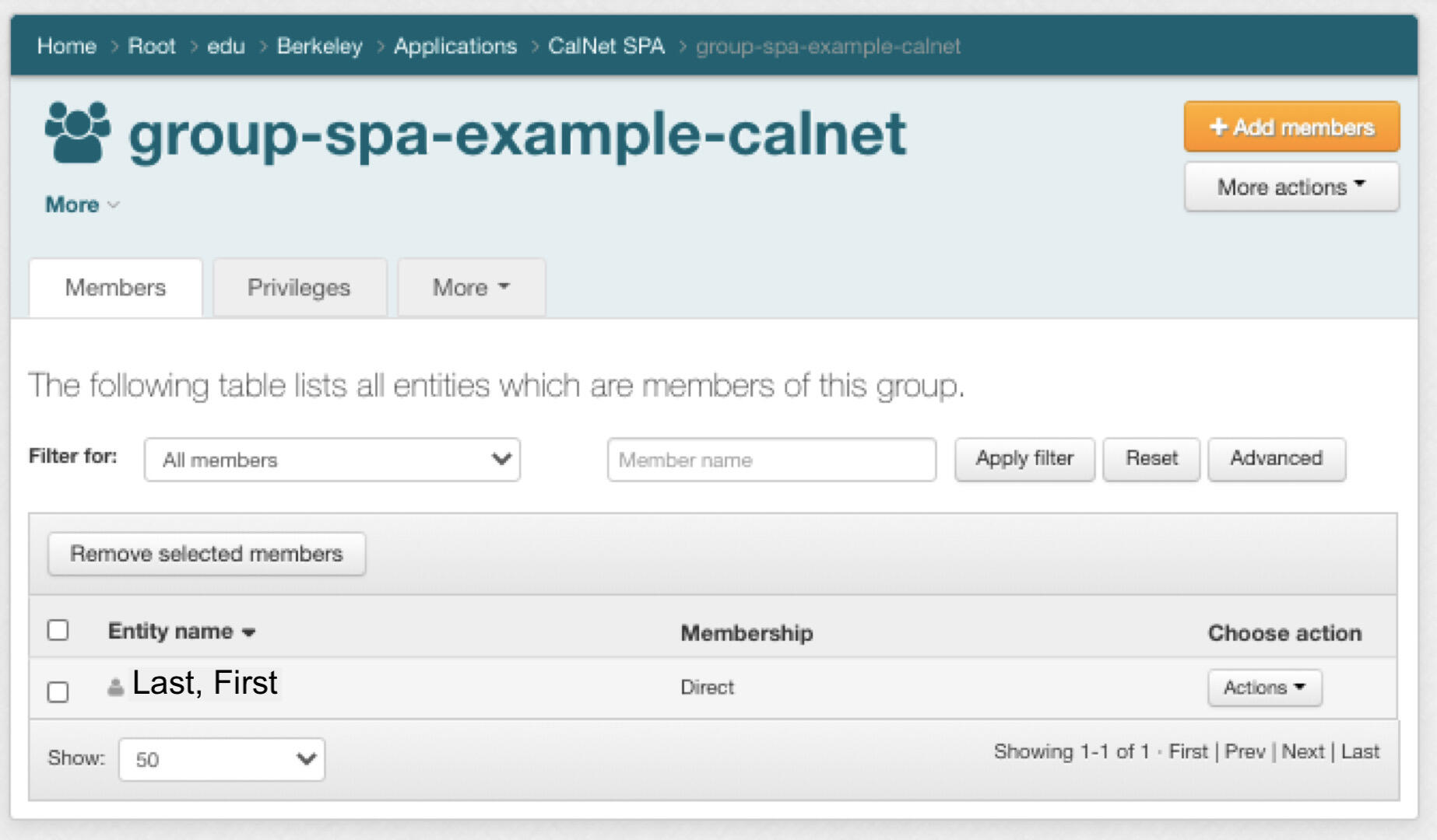 CalGroups SPA Page