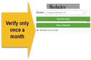 Screenshot of the DuoSecurity "Remember me for 30 days" option