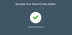 Duo Touch ID Enrollment Success Message