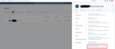 LastPass Admin Master Password Reset