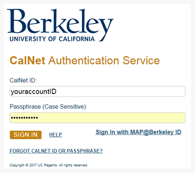Log in to CalNet